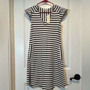 Monteau NWT Navy and white striped dress XS
